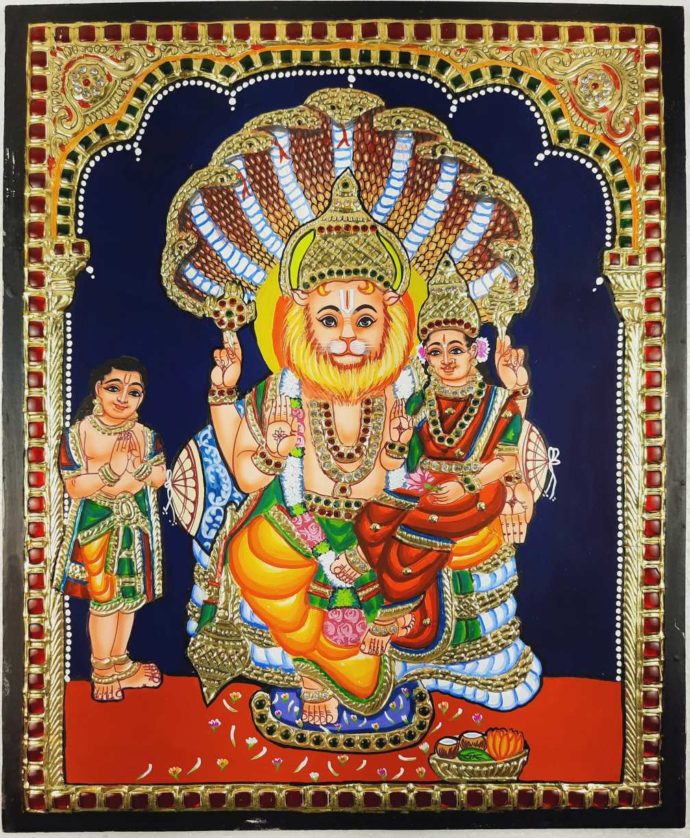 Lakshmi Narsimhar Tanjore Painting