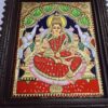 Gajalakshmi Tanjore Painting Teakwood Frame 18x15 Inch, 22K Gold Foils, Housewarming Gift, Pooja Room Décor, Ready to Dispatch