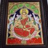 Gajalakshmi Tanjore Painting Teakwood Frame 18x15 Inch, 22K Gold Foils, Housewarming Gift, Pooja Room Décor, Ready to Dispatch