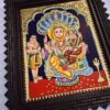 Tanjore Painting Lakshmi Narashima 18" x 15" with Teak Wood Brown Frame 22K Gold Foils Pooja Room Décor Indian Art Gift Ready Fast Shipping