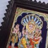 Lakshmi Narsimhar Tanjore Painting with Frame, Wealth Goddess Lakshmi, 22K Gold Foils, Jaipur Gem Stones, Ready to Ship