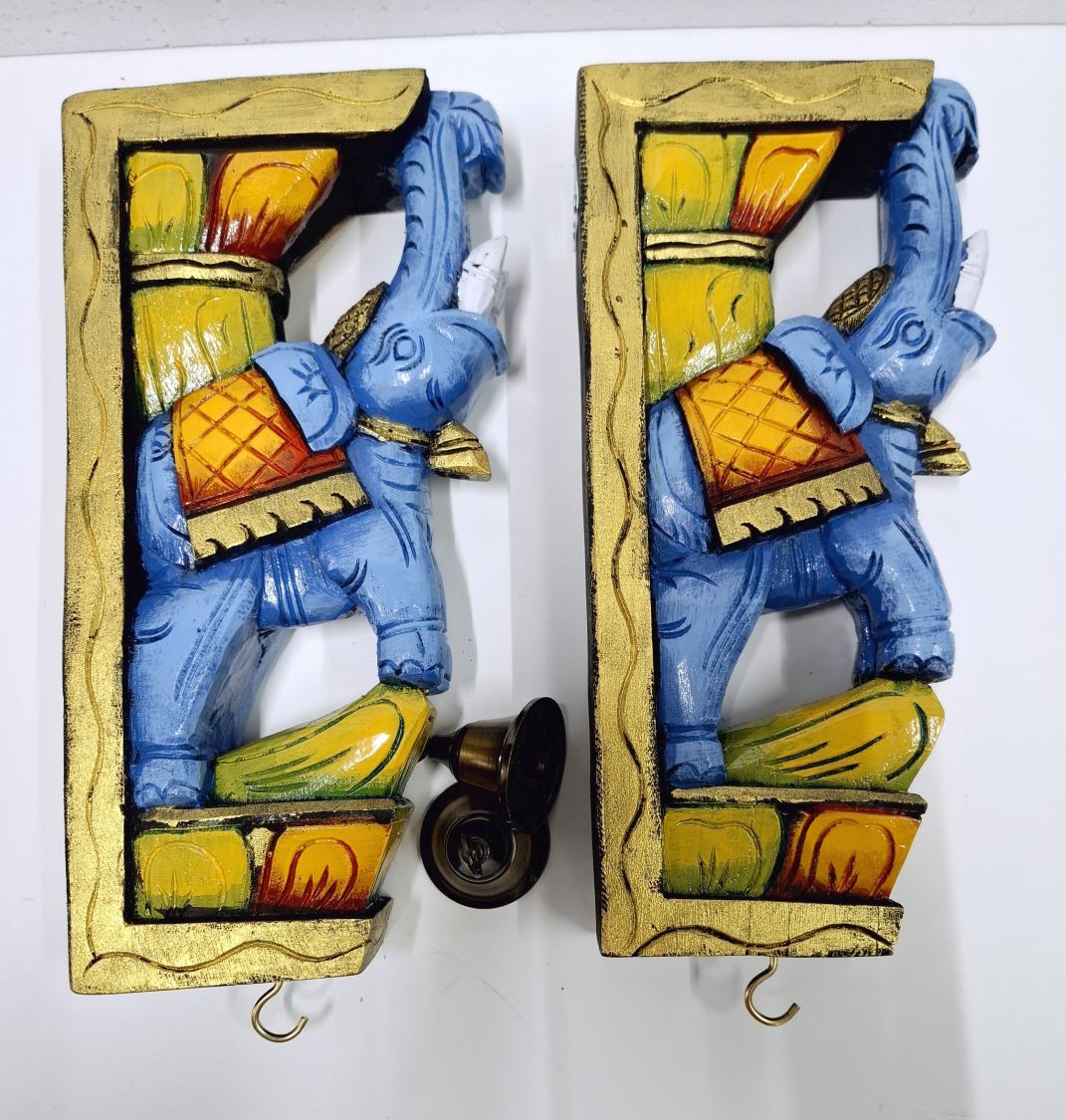 elephant wall corbel pair