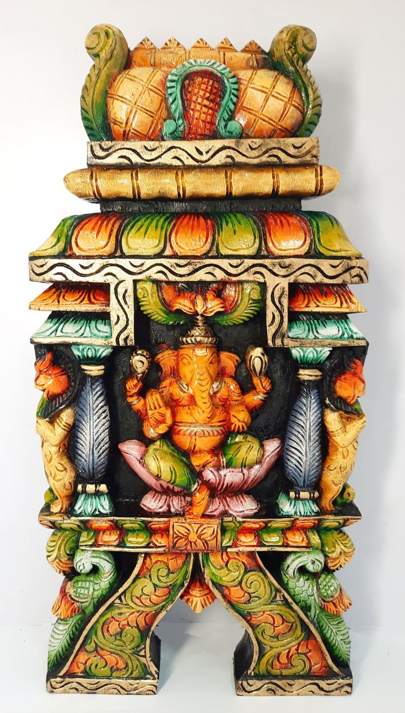 Wooden Ganesha Wall Panel