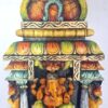 Ganesha Statue Kavadi Wall Panel Hindu God Wooden Wall Hanging Ganesh Sculpture Temple Gopuram Puja Pooja Home Decor Ready to Ship