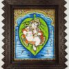 A handcrafted Alilai Krishna Tanjore painting with 22K gold foil and Jaipur gemstones, framed in premium teakwood. Perfect for pooja rooms, housewarming gifts, and spiritual décor. Ready to ship globally
