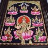 23"x19" Ashtalakshmi Tanjore Painting with Teakwood Framed, 8 Forms Lakshmi, 22K Gold Foils, Jaipur Gem Stones, Ready to Ship, Shipping Worldwide