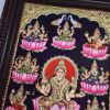 23"x19" Ashtalakshmi Tanjore Painting with Teakwood Framed, 8 Forms Lakshmi, 22K Gold Foils, Jaipur Gem Stones, Ready to Ship, Shipping Worldwide