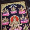 23"x19" Ashtalakshmi Tanjore Painting with Teakwood Framed, 8 Forms Lakshmi, 22K Gold Foils, Jaipur Gem Stones, Ready to Ship, Shipping Worldwide