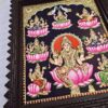 23"x19" Ashtalakshmi Tanjore Painting with Teakwood Framed, 8 Forms Lakshmi, 22K Gold Foils, Jaipur Gem Stones, Ready to Ship, Shipping Worldwide