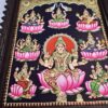 23"x19" Ashtalakshmi Tanjore Painting with Teakwood Framed, 8 Forms Lakshmi, 22K Gold Foils, Jaipur Gem Stones, Ready to Ship, Shipping Worldwide