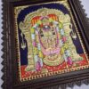 Balaji Lakshmi Tanjore Painting with 22K Gold Foil & Gem Stones - Ready to Ship Globally