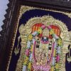 Balaji Lakshmi Tanjore Painting with 22K Gold Foil & Gem Stones - Ready to Ship Globally