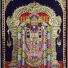 Balaji Lakshmi Tanjore Painting with 22K Gold Foil & Gem Stones - Ready to Ship Globally