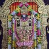 Balaji Lakshmi Tanjore Painting with 22K Gold Foil & Gem Stones - Ready to Ship Globally