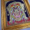 Balaji Lakshmi Tanjore Painting with 22K Gold Foil & Gem Stones - Ready to Ship Globally