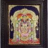 Balaji Lakshmi Tanjore Painting with 22K Gold Foil & Gem Stones - Ready to Ship Globally