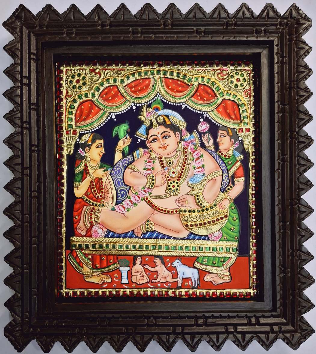 Butter Krishna Tanjore Painting