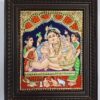Traditional Krishna Tanjore Painting with 22K gold foil and sparkling crystal rhinestones - divine Indian artwork for home temples and spiritual gifting