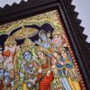 Tanjore Painting Ram Darbar with Teak Wood Frame 22K Gold Foil Indian Artwork 18x15 Inch Gift Size Ready to Ship