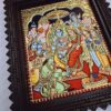 Tanjore Painting Ram Darbar with Teak Wood Frame 22K Gold Foil Indian Artwork 18x15 Inch Gift Size Ready to Ship