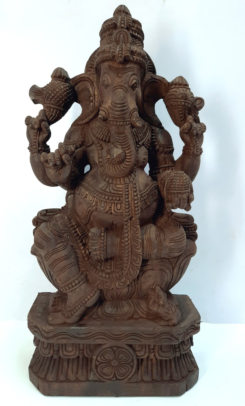 Wooden Ganesha Statue