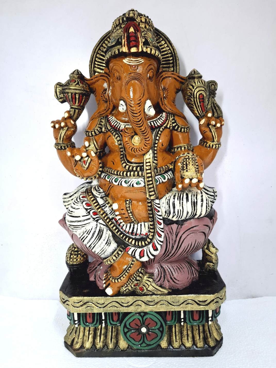 Wooden Ganesha Sculpture