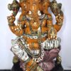 Large Ganesh Sculpture 24 Inch Wooden Ganesha Statue, Ganapathi Vinayaka Vigneshwara, Home Decor Temple Figurine, Pooja Room