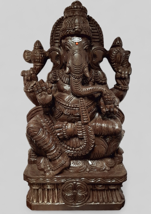 Wooden Ganesha Sculpture