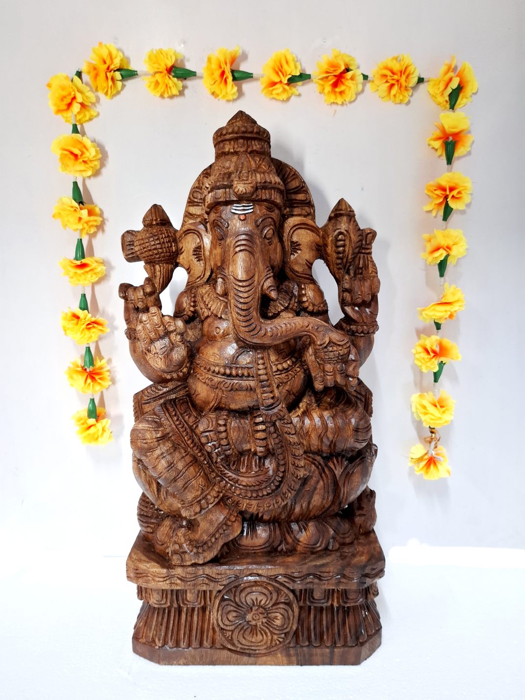 Wooden Ganesha Sculpture for office decor