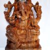 Hand-carved 24-inch Wooden Ganesha Statue | Traditional Ganesh Idol for Pooja Room & Home Décor | Solid Wood Sculpture