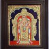 Murugan Tanjore Painting with Frame Subramanya Painting 22 K Gold Foils Teakwood Framed 18x15 Inch with Framed India Art Gift Ready to Ship