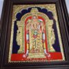 Murugan Tanjore Painting with Frame Subramanya Painting 22 K Gold Foils Teakwood Framed 18x15 Inch with Framed India Art Gift Ready to Ship