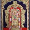 Murugan Tanjore Painting with Frame Subramanya Painting 22 K Gold Foils Teakwood Framed 18x15 Inch with Framed India Art Gift Ready to Ship