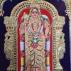 Murugan Tanjore Painting with Frame Subramanya Painting 22 K Gold Foils Teakwood Framed 18x15 Inch with Framed India Art Gift Ready to Ship