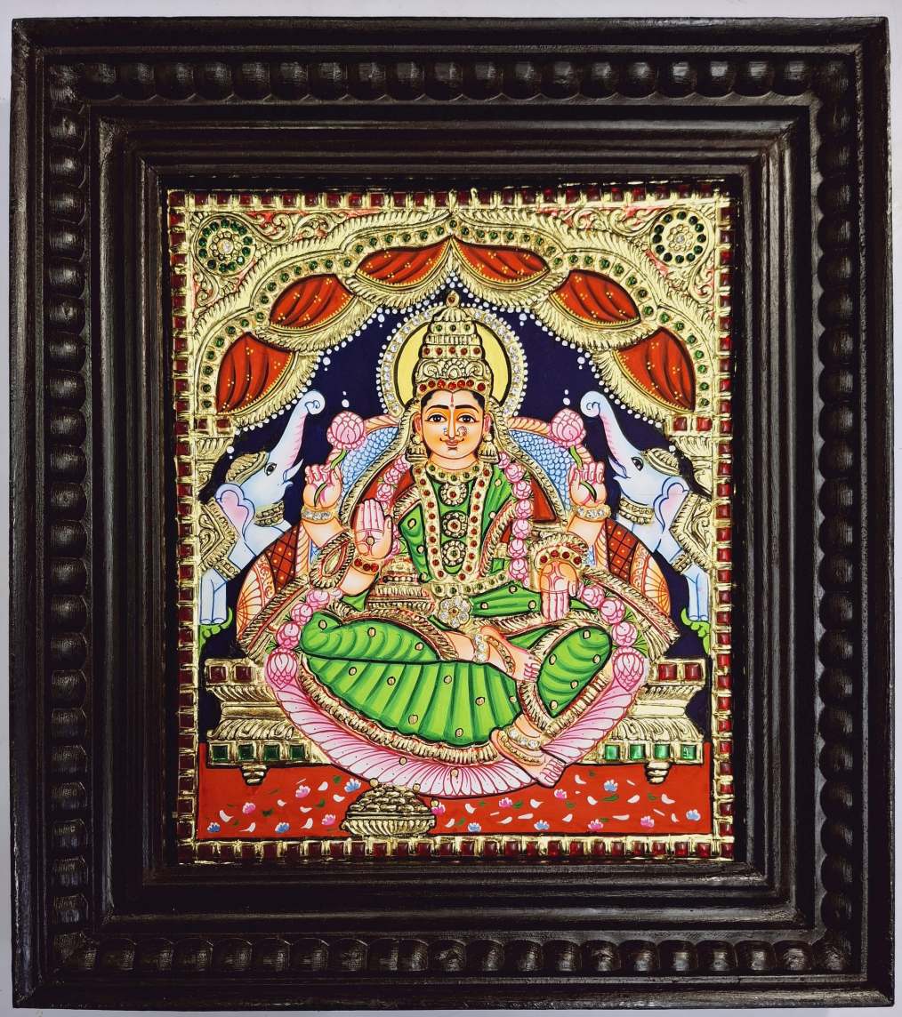 Gajalakshmi Tanjore Painting