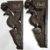 Peacock Wall Bracket Pair 18" Bird Corbel Pair with Brass Bells Vintage Home Décor Antique Style Entrance Wall Hanging Ready to Ship