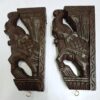 Wooden Elephant Corbel Pair Wall Bracket with Brass Bells, Antique Look, Door Entrance Wall Hanging, 12 Inches, Ready to ship