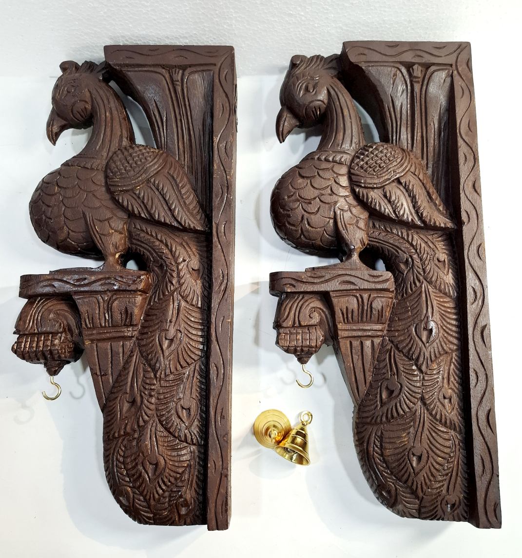 Peacock Wall Bracket Pair