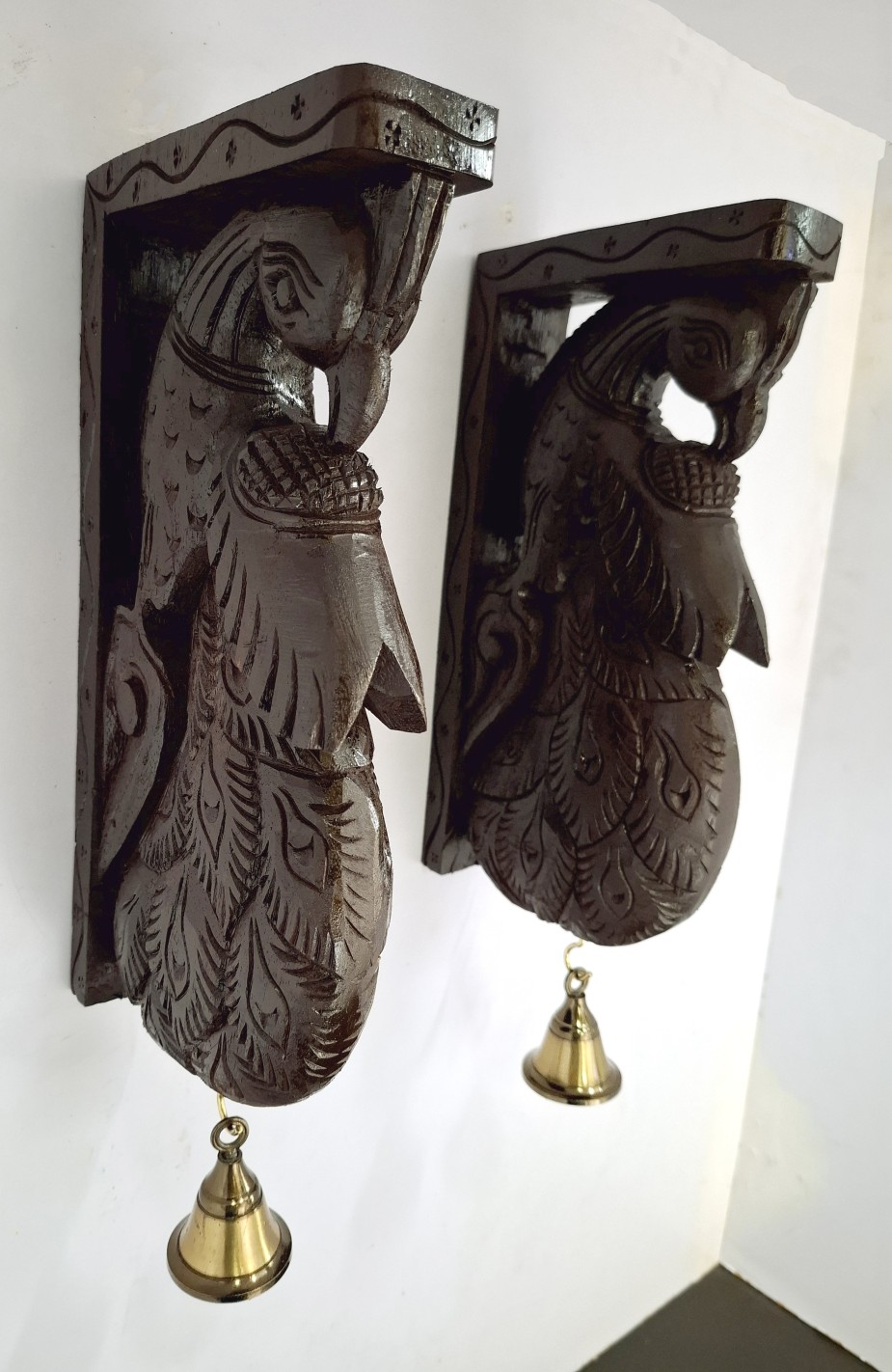 Peacock Wall Bracket Pair