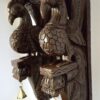 Wooden Peacock Wall Bracket Pair 18 inch Brown Finish Brass Bells Bird Corbel 2 Pcs Door Entrance Wall Décor Wall Hanging Ready to Ship