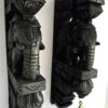 Wooden Elephant Corbel Pair Antique Look Finish Brass Bells Wall Bracket 2 Pc Door Entrance Wall Décor Wall Hanging 18 Inch 2 Pcs Ready to Ship