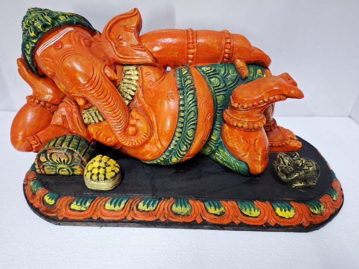 Wooden Ganesha Reclining