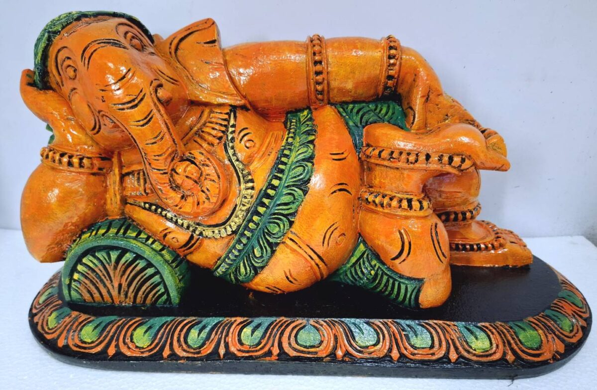 Wooden Ganesha Reclining