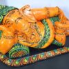 Wooden Ganesha Statue Reclining Color Finish Handmade Ganesh Sculpture Resting Position Antique Vintage look Hand Crafted Ready to Ship