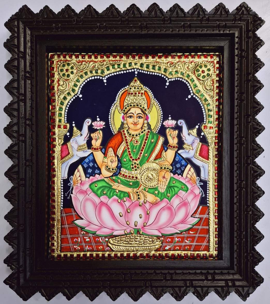 Gajalakshmi Tanjore Painting