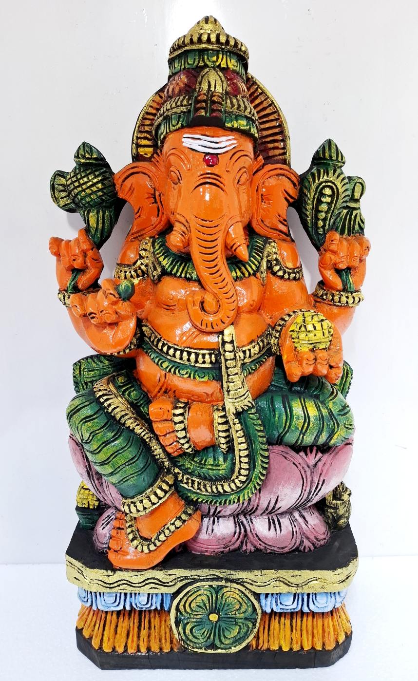 Wooden Ganesha Statue