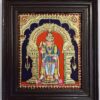 Murugan Tanjore Painting with Framed, Palani Murugan, 22K Gold, Teakwood Framed Painting, Pooja Room Décor, Ready to Ship