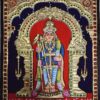 Murugan Tanjore Painting with Framed, Palani Murugan, 22K Gold, Teakwood Framed Painting, Pooja Room Décor, Ready to Ship