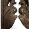 Wooden Wall Corbel Bird Pair beautifully carved Brown Finish Brass Bells Parrot Wall Bracket 2 Pcs Door Entrance Wall Décor Ready to Ship