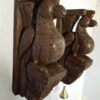 Wooden Wall Corbel Bird Pair beautifully carved Brown Finish Brass Bells Parrot Wall Bracket 2 Pcs Door Entrance Wall Décor Ready to Ship